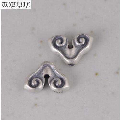 Vintage 100% 925 Sterling Silver Good Luck Cloud Bead DIY Jewelry Findings Lucky Symbol Loose Beads