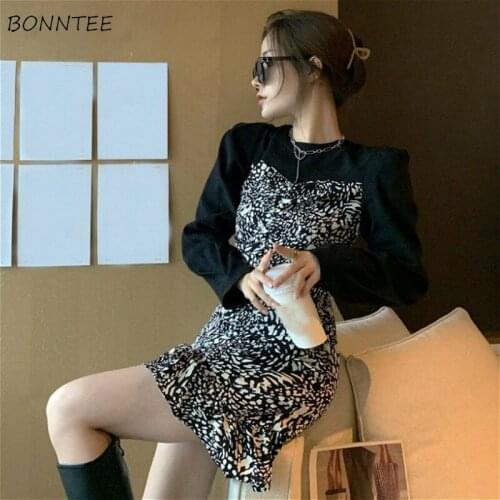 Dresses Women Long Sleeve Korean Style All-match Trendy Ulzzang Vintage High Street Students Mujer Spring Comfortable Vestidos