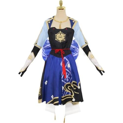 Game Genshin Impact Kamisato Ayaka Cosplay Costumes Set Dress Socks Accessories Girls Women Suit