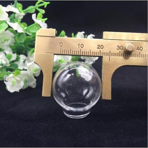 10pieces 25*15mm glass globe orbs round hollow bubble dome wishing bottle sample jars locket vial pendant jewelry findings