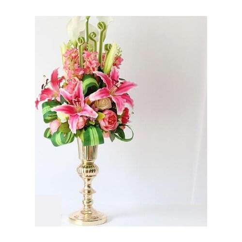 12pcs )Tall metal Flower Vase gold flower stand Table Centerpiece Wedding Decoration