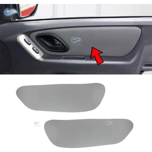 2pcs Gray For Ford Escape 2001 2002 2003 2004 2005 2006 2007 Microfiber Leather Car Interior Front Door Panel Armrest Cover Trim