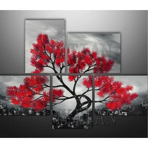 5 PCS Diamond embroidery landscape tree 5d diy diamond painting Mosaic drawings rhinestone art pictures Multiple painting