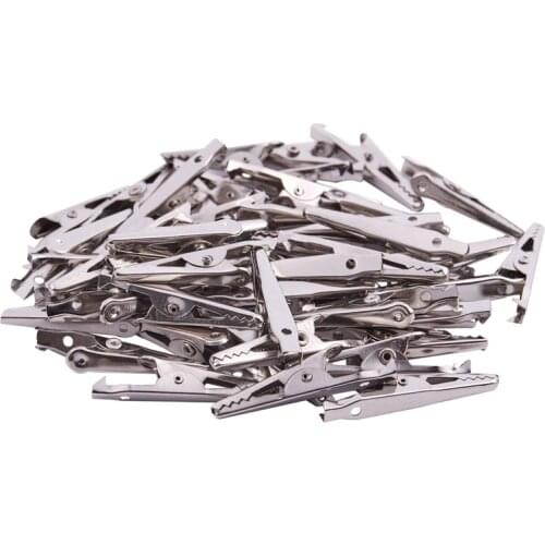 50 Pcs Silver Tone Metal Alligator Clip Crocodile Clamps