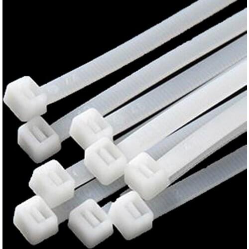 8X200/250/300//350/400450 Self Locking Plastic Nylon Cable Tie Set 50pcs White and Black Wire Zip Wraps Strap Cable Tie