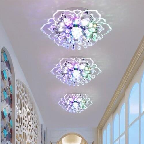 9W Modern LED Ceiling Light Crystal Design Flower Shape Ceiling Lamp for Bedroom Kitchen Corridors Light Hallway Living Room Lam