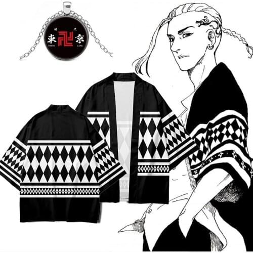 Anime Tokyo Revengers Haori Hanagaki Takemichi Sano Manjirou Cloak Tops Jacket Draken T-shirt Ryuguuji Ken Mikey Kimono Coat Men