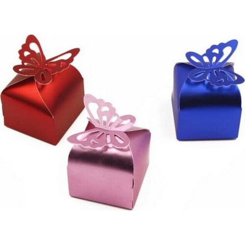 100pcs/Lot Butterfly Paper Candy Box Wedding Favors Baby Shower Party Birthday Decoration Baptism Packaging Bag Gift box