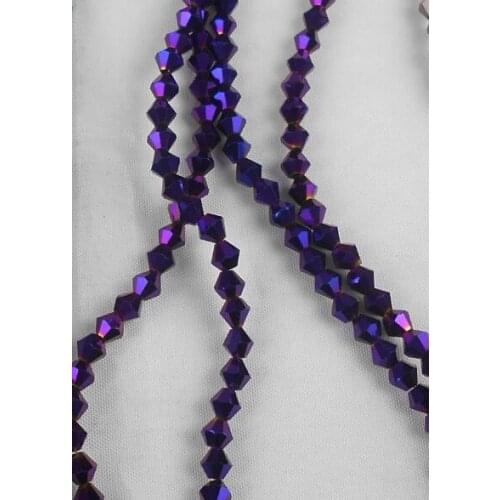 Sale New Purple 100pcs 4mm Bicone Austria Crystal Beads Charm Glass Beads Loose Spacer Bead for DIY Jewelry Making