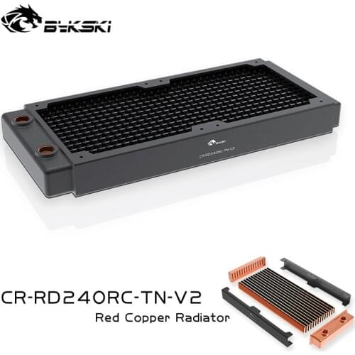 BYKSKI 240mm Copper Radiator for PC Cooling 30mm Thickness for 12cm Fan Water Cooler High performance cooler Radiator 120mm fan