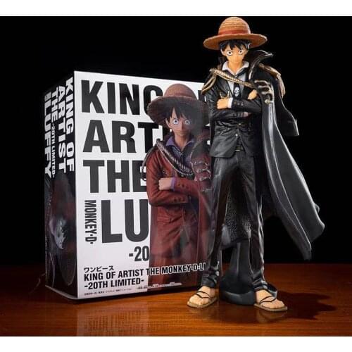 25CM Luffy Figurine Anime One Piece 20th Red Cloak Monkey D Luffy Model Gift Decoration PVC Action Figure Collection Toys Gift