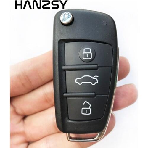 3 Buttons Flip Folding Key Case For Audi A6 A6L Q7 A2 A3 A4 A8 TT 2008 2009 2010 2011 Car Remote Cover shell blank Fob