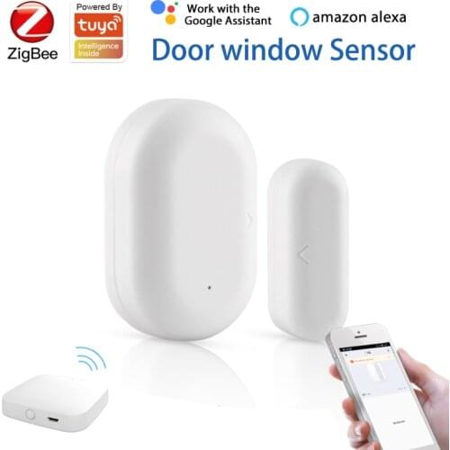 New ZigBee Window Door Gate Sensor Detector Smart Life Tuya App Smart Home Security Work With Alexa Google Home Assistant