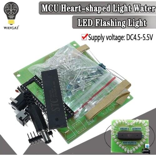 DIY Electronic Kit Heart Shape Colorful LED Module Love Water Light STC89C52 Parts & Components