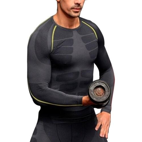 Men Compression Layer Base Long Sleeve Sports Gear Shirts Fitness GYM Tops M-XL New Free Ship 2021