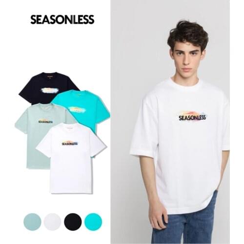 SEASONLESS 2021 New Oversized Print T Shirt For Men Heavy 100% Cotton T-shirt Water Color Soft ins Fashion Streetwear Hip Pop