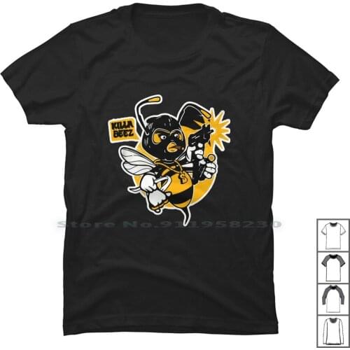 Killa Beez Tee T Shirt 100% Cotton Illustration Popular Some Ill Hot Bee Ny Me Funny