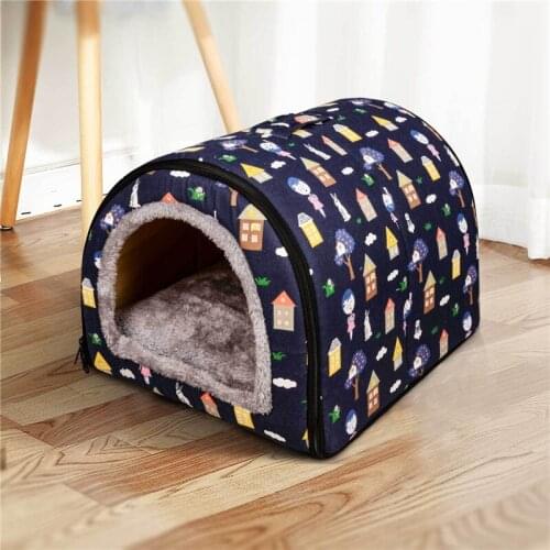 Dog Mat Dual Use Pet House Nest Bed Dog Cage Puppies Outdoor Kennel Indoor Plush Soft Sofa Cats Small Medium Dogs Beds Supplies