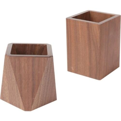 Creative Wooden Cube-like Pencil Holder Makeup Tools Holder Remote Control Holder Box Ideal for Home Office School Desk