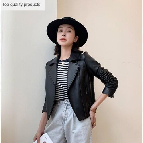 Genuine Leather Jacket Women Clothes 2020 Autumn 100% Natural Sheepskin Coat Female Slim Jackets Motorcycle chaqueta mujer YQ401