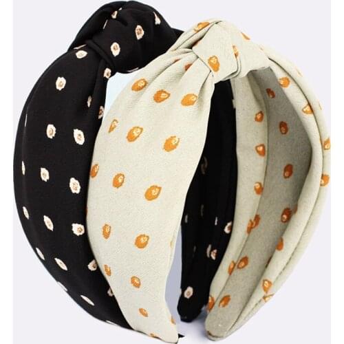 Sweet Irregular Dots Hairbands for Women Korean Hair Accessories Eelegant Top Knot Chiffon Headbands for Girls