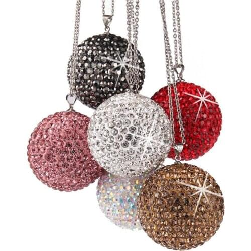 Fashion Diamond Crystal Ball Car Pendant Creative Auto Decoration Rear View Mirror Ornament Hanging Ornaments car accessories