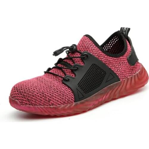 Mens Outdoor Breathable Mesh Steel Toe Anti Smashing Safety Shoes Mens Light Puncture Proof Comfortable Work Shoes Safety Boot