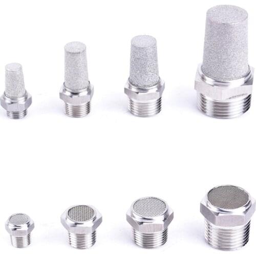 1/8" 1/4" 3/8" 1/2" 3/4" 1" BSP Male Pneumatic Silencer Muffler Connector Air Fitting 304 Stainless Steel