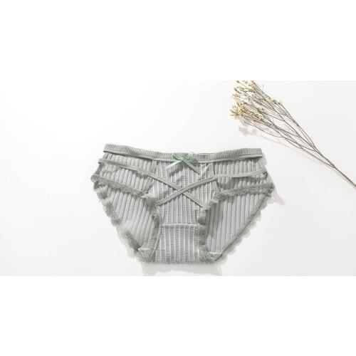 Cross Belt Sexy panties Woman Seamless Nude Openwork Transparent Cotton Crotch Mid-low Waist Ladies Briefs Sexy Underwear Women