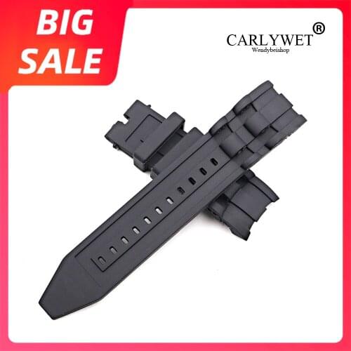 CARLYWET 26mm Luxury Silicone Rubber Replacement Watch Band For Invicta Pro Diver Collection Chronograph 6986-6991-6996-17566