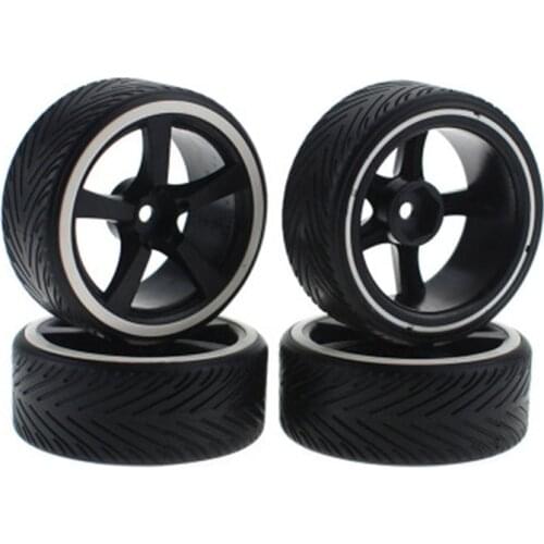 SOJERC 1/10 HSP D4 TT01 Road Drift Car Parts 4Pcs 1/10 Drift Car Tire Hard Tire
