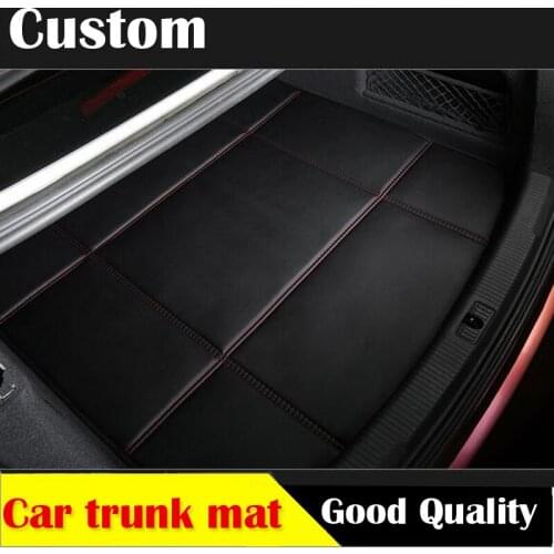 Custom fit car trunk leather mat for Porsche Cayenne SUV 911 Cayman Macan 3D car styling heavy duty tray carpet cargo liner
