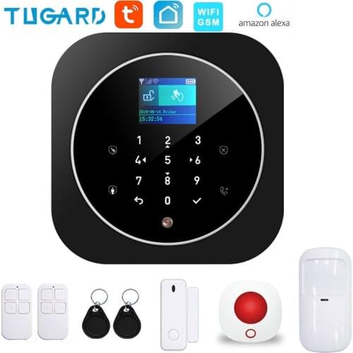 Tuya 433MHz GSM WiFi Wireless Home Security Burglar Alarm System With PIR Motion Sensor Door Sensor Siren Alarm Set
