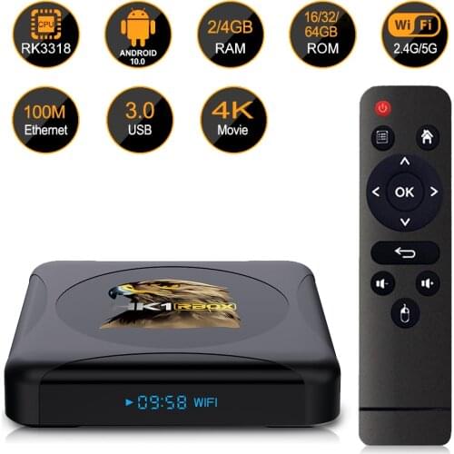 HK1 RBOX R1 mini Smart TV Box Android 10.0 RK3318 4K 2G 16G 32G 64G 2.4G/5G WiFi BT4.0 Set Top Box Media Player