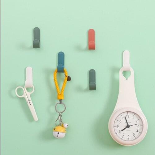 Convenient Practical No hole Hook Household No Mark Adhesive Plastic Door Back Hook Coat Hook Cute Color Options Nordic Style