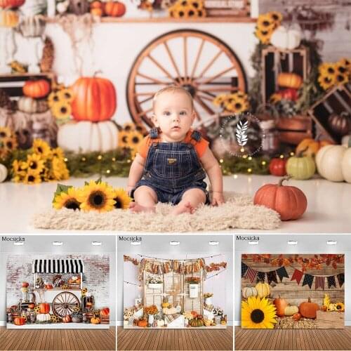 MOCSICKA Thanksgiving Background Vintage Wooden Barn Birthday Portrait Background Rustic Door Photography Prop Studio