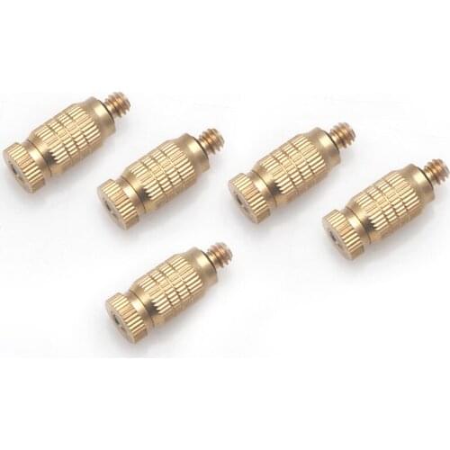 Y1UU 5pcs 2-section Fine Brass Misting Nozzles for Cooling System ( 0.10mm ) New