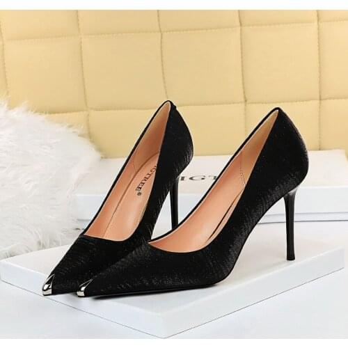 2021 Luxury Women 10cm High Heels Valentine Royal Blue Red Pumps Female Satin Stiletto Cap Toe Heels Tacones Fetish Silk Shoes