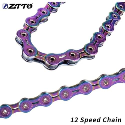 ZTTO Bike chain 12 Speed EL/SLR Colorful Chain Mountain bike Road Bicycle ultralight Durable missing link Rainbow Chains for K7