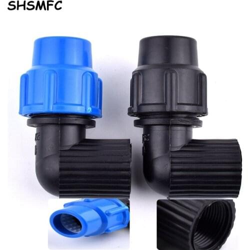 1Pc PE Water Pipe Quick Connection 20/25/32mm Elbow Direct Quick Connection female thread 1/2" 3/4" 1" PE Plumbing Pipe Fittings