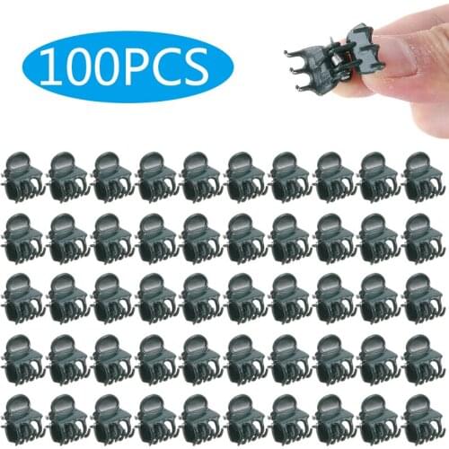 100pcs Vine Plastic Clips Orchid Stem Clip Plant Clips for Vine Support Branch Clamping Garden Tool Grafting Tools