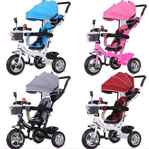 2 In 1 Baby Tricycle Stroller Three Wheels Stroller Baby Carriage Pram Toddler Child Tricycle Bicycle Jogging Stroller Buggies