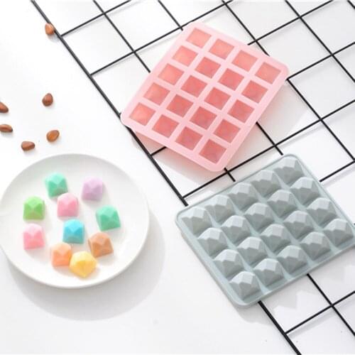 20 Grids Silicone Ice Cube Tray DIY Ice Cream Maker Diamond Shape Form Fondant Molds Ice Mold Kitchen Bar Drinking Accessories