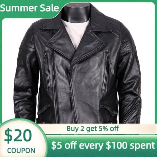 2021 Black Short Genuine Leather Jacket Men Motorcycle Style Plus Size 5XL Real Natural Cowhide Autumn Slim Fit Bikers Coat