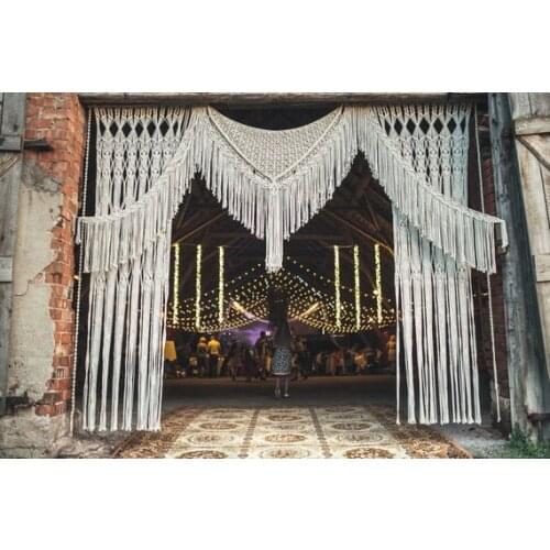 400 Cm X 320 Cm Macrame Wall Art Handmade Cotton Wall Hanging Tapestry with Bohemia Home Wedding Garden Party Decoration