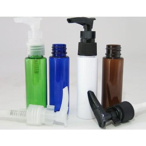 50 x 30ml Travel Empty Clear White Amber Blue Green PET Plastic Lotion Pump Bottle 1OZ Plastic Cosmetic Containers Packaging