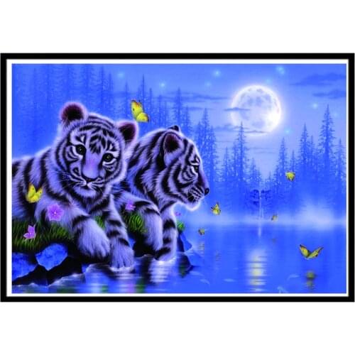 5D DIY Diamond Painting Tigers Full Square/ Round Diamond Embroidery Anmial Cross Stitch Diamond Mosaic Crystal Wall Painting