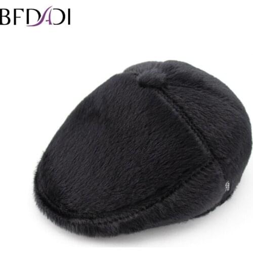 BFDADI 2020 Winter Warm Faux Fur Hats Men High Quality Russian Snow Hat with Earflaps Thicken Bonnet for Men