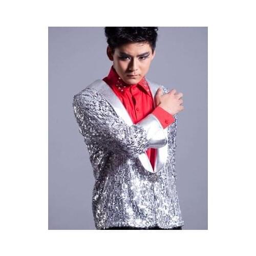 White Personalized sequins Singer blazers stage rock blazer men suit fashion suits for men blazer jacket masculino Customizable