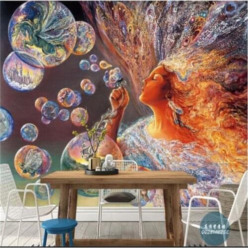CJSIR Custom Photo Mural Wallpaper Fairy Beauty House Decoration Bedroom Papel Mural Murals Wall Papers Home Decorations 3D